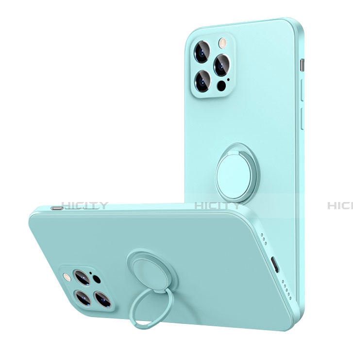 Funda Silicona Carcasa Ultrafina Goma con Magnetico Anillo de dedo Soporte N01 para Apple iPhone 12 Pro