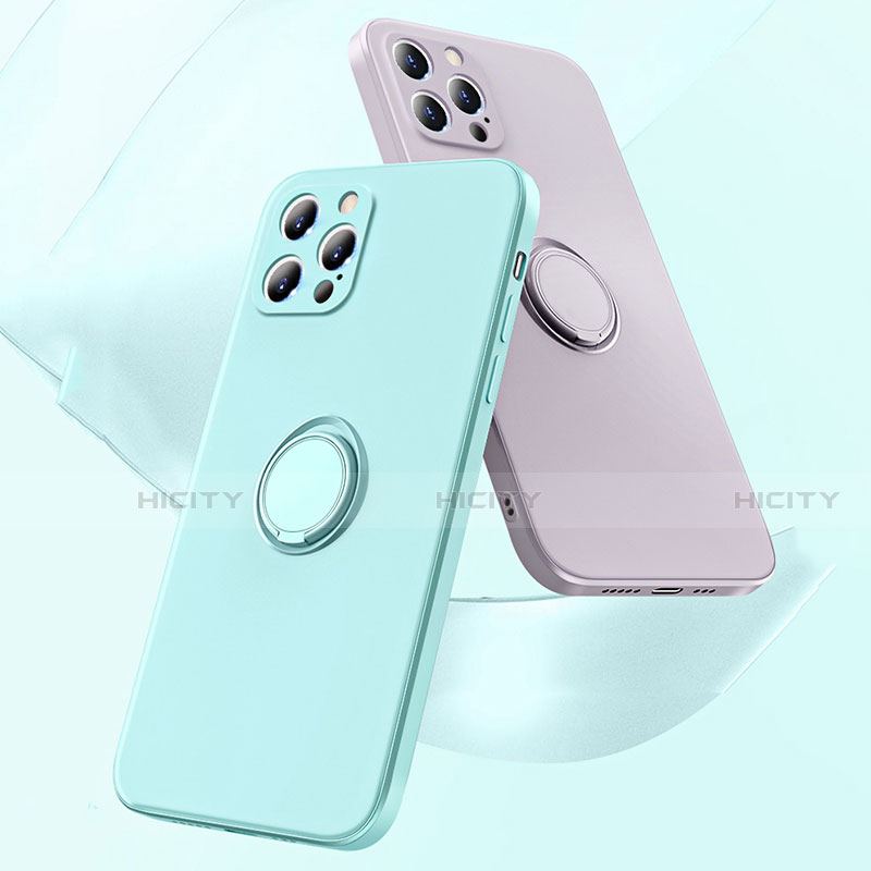 Funda Silicona Carcasa Ultrafina Goma con Magnetico Anillo de dedo Soporte N01 para Apple iPhone 12 Pro