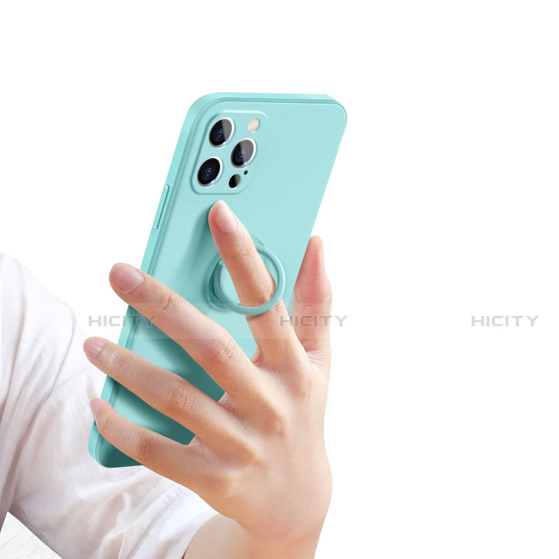 Funda Silicona Carcasa Ultrafina Goma con Magnetico Anillo de dedo Soporte N01 para Apple iPhone 12 Pro Max