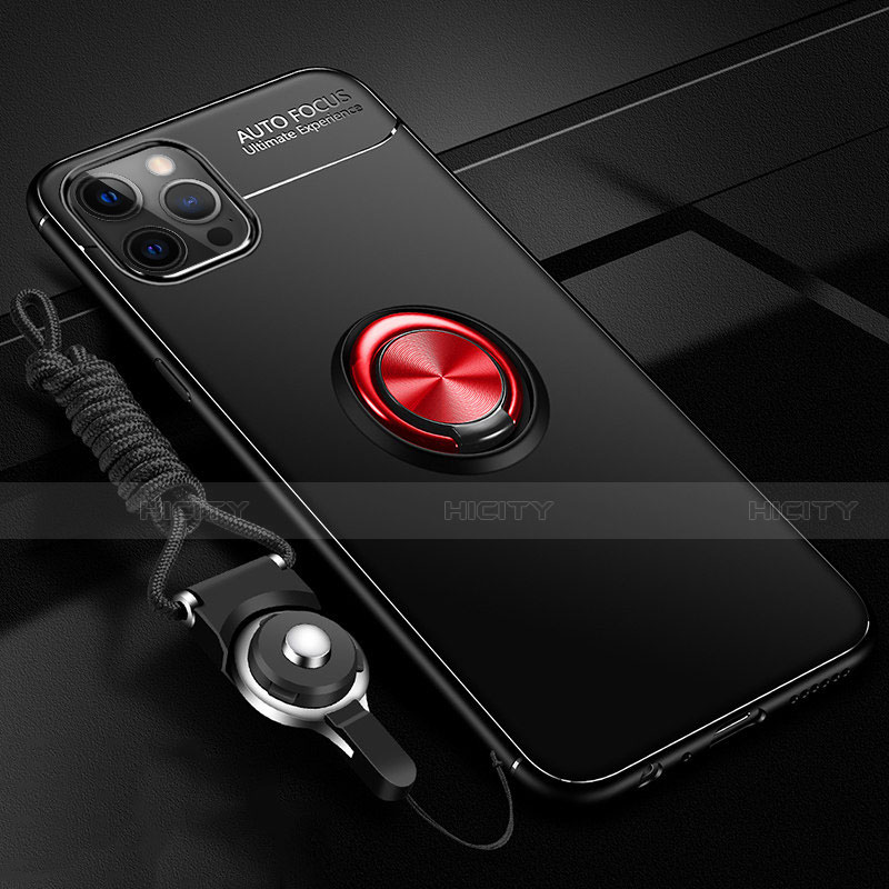 Funda Silicona Carcasa Ultrafina Goma con Magnetico Anillo de dedo Soporte N03 para Apple iPhone 12 Pro Max