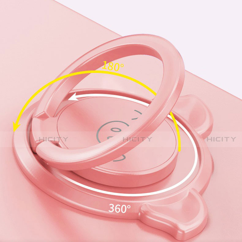 Funda Silicona Carcasa Ultrafina Goma con Magnetico Anillo de dedo Soporte N04 para Apple iPhone 12 Mini