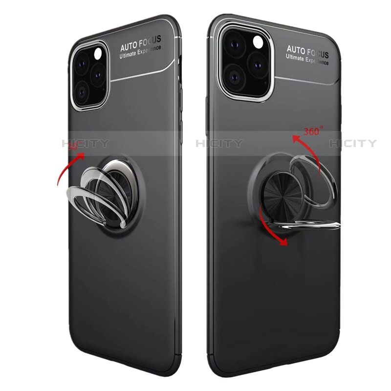 Funda Silicona Carcasa Ultrafina Goma con Magnetico Anillo de dedo Soporte para Apple iPhone 11 Pro Max