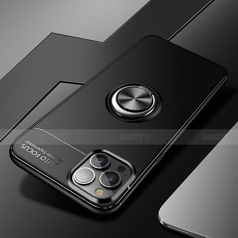 Funda Silicona Carcasa Ultrafina Goma con Magnetico Anillo de dedo Soporte para Apple iPhone 13 Pro