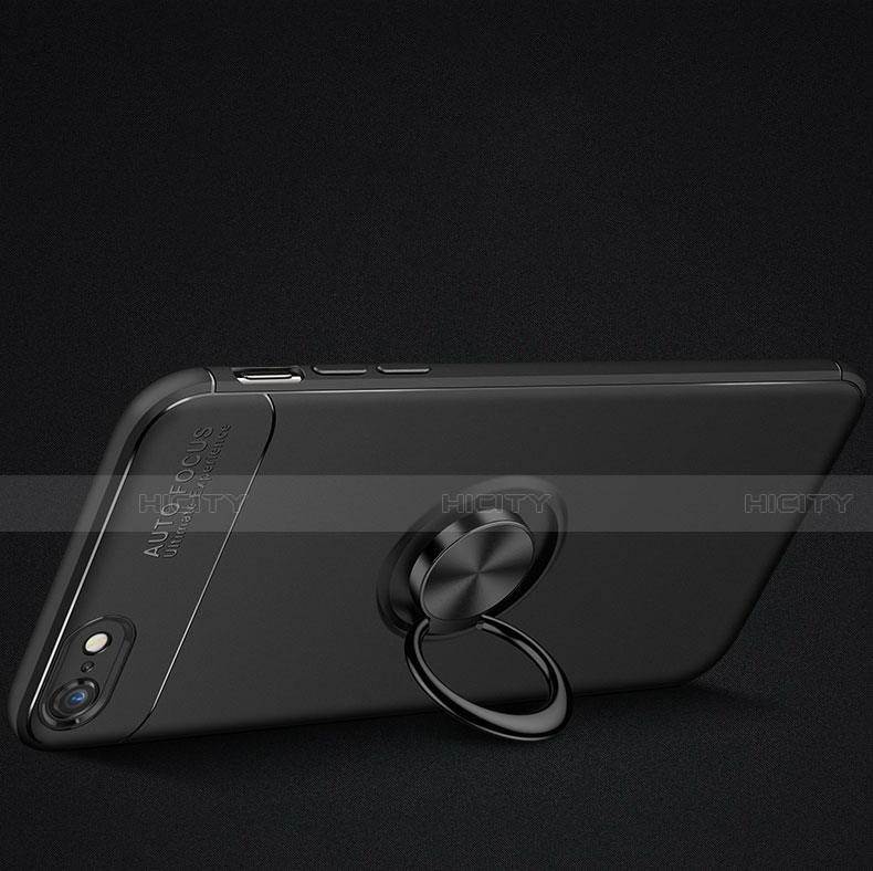 Funda Silicona Carcasa Ultrafina Goma con Magnetico Anillo de dedo Soporte para Apple iPhone 6 Plus