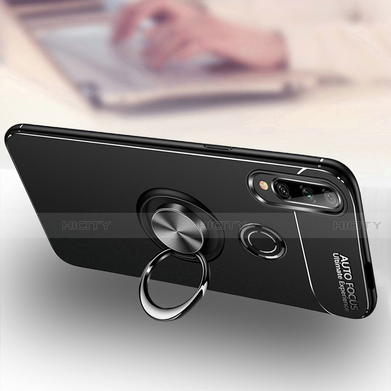 Funda Silicona Carcasa Ultrafina Goma con Magnetico Anillo de dedo Soporte para Huawei Enjoy 10 Plus