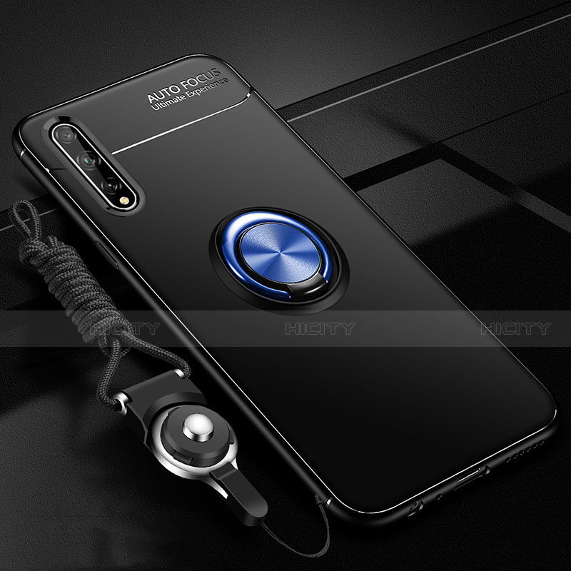 Funda Silicona Carcasa Ultrafina Goma con Magnetico Anillo de dedo Soporte para Huawei Enjoy 10S