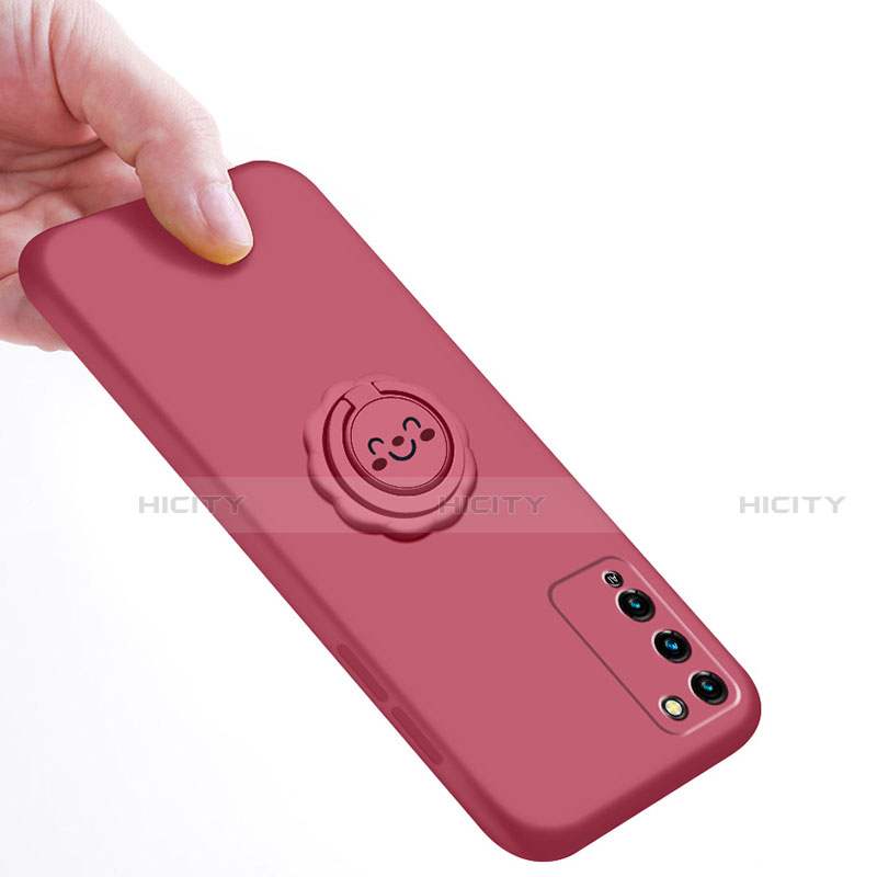 Funda Silicona Carcasa Ultrafina Goma con Magnetico Anillo de dedo Soporte para Huawei Honor 30 Lite 5G