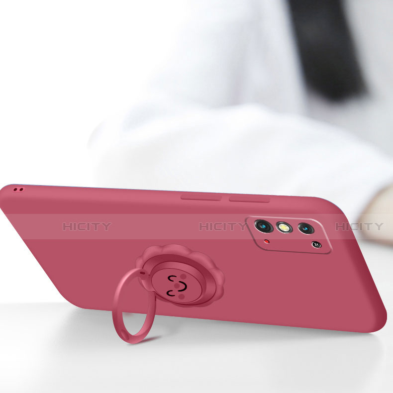Funda Silicona Carcasa Ultrafina Goma con Magnetico Anillo de dedo Soporte para Huawei Honor X10 Max 5G