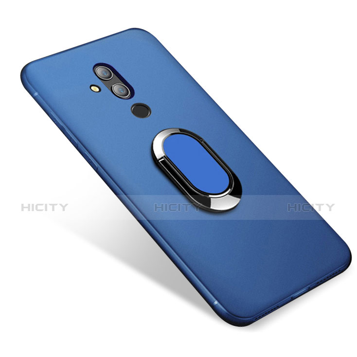 Funda Silicona Carcasa Ultrafina Goma con Magnetico Anillo de dedo Soporte para Huawei Maimang 7 Azul