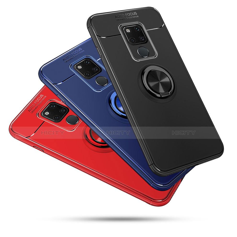 Funda Silicona Carcasa Ultrafina Goma con Magnetico Anillo de dedo Soporte para Huawei Mate 20