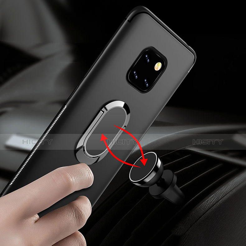 Funda Silicona Carcasa Ultrafina Goma con Magnetico Anillo de dedo Soporte para Huawei Mate 20 Pro