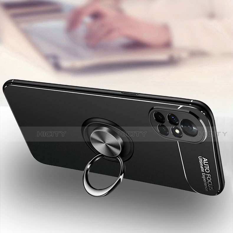 Funda Silicona Carcasa Ultrafina Goma con Magnetico Anillo de dedo Soporte para Huawei Nova 8 5G