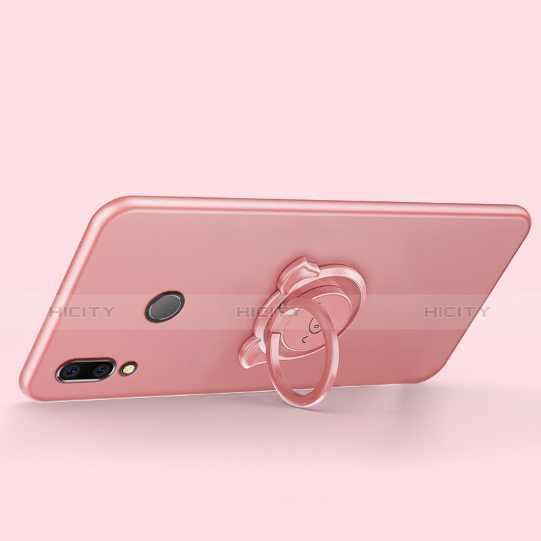 Funda Silicona Carcasa Ultrafina Goma con Magnetico Anillo de dedo Soporte para Huawei P Smart (2019)