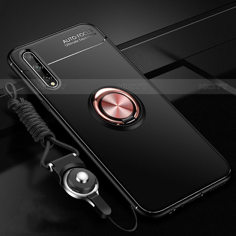 Funda Silicona Carcasa Ultrafina Goma con Magnetico Anillo de dedo Soporte para Huawei P smart S