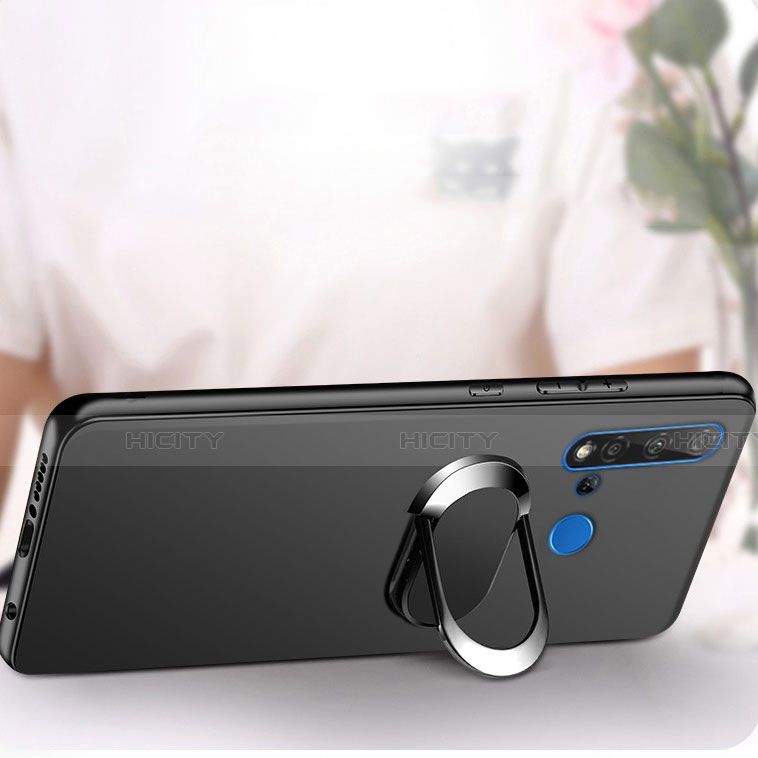 Funda Silicona Carcasa Ultrafina Goma con Magnetico Anillo de dedo Soporte para Huawei P20 Lite (2019)