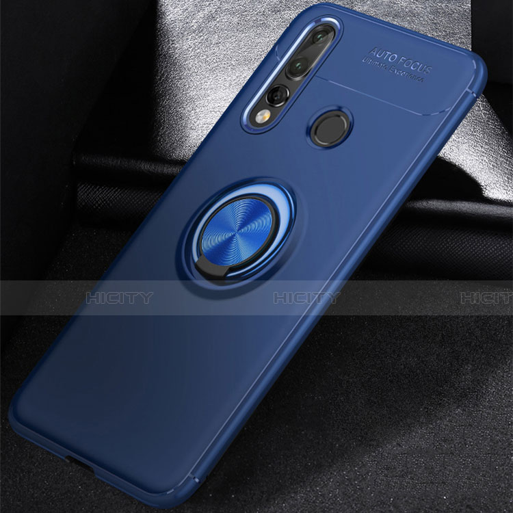 Funda Silicona Carcasa Ultrafina Goma con Magnetico Anillo de dedo Soporte para Huawei P30 Lite Azul