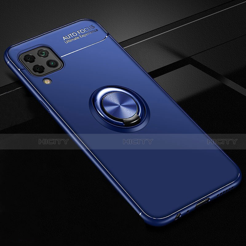 Funda Silicona Carcasa Ultrafina Goma con Magnetico Anillo de dedo Soporte para Huawei P40 Lite Azul