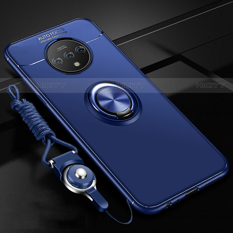 Funda Silicona Carcasa Ultrafina Goma con Magnetico Anillo de dedo Soporte para OnePlus 7T