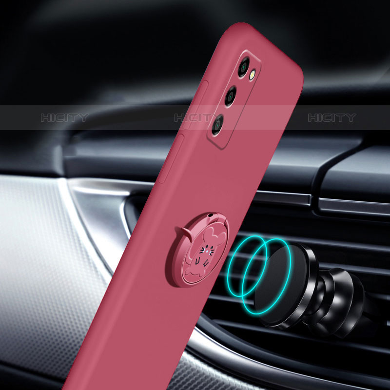 Funda Silicona Carcasa Ultrafina Goma con Magnetico Anillo de dedo Soporte para Oppo A55S 5G