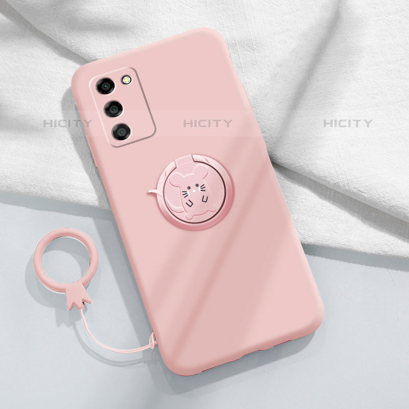 Funda Silicona Carcasa Ultrafina Goma con Magnetico Anillo de dedo Soporte para Oppo A55S 5G