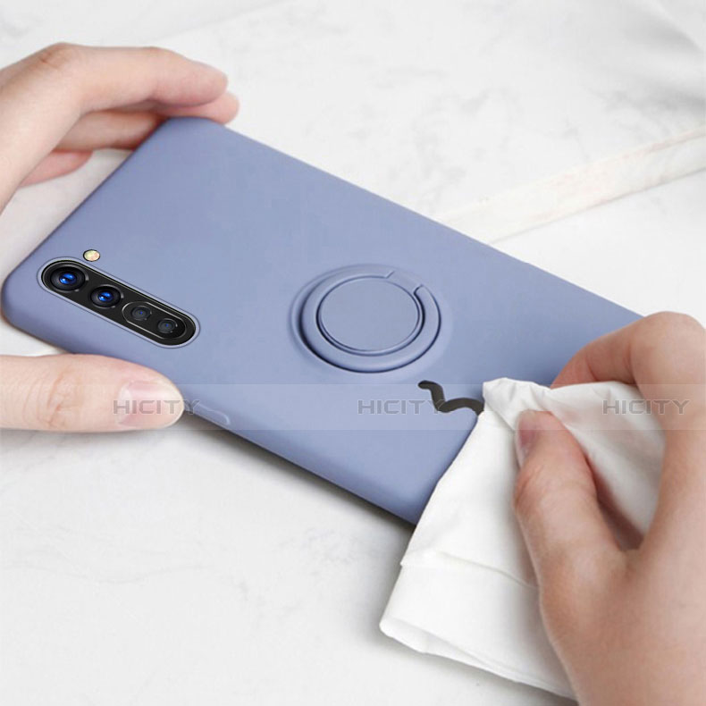 Funda Silicona Carcasa Ultrafina Goma con Magnetico Anillo de dedo Soporte para Oppo F15