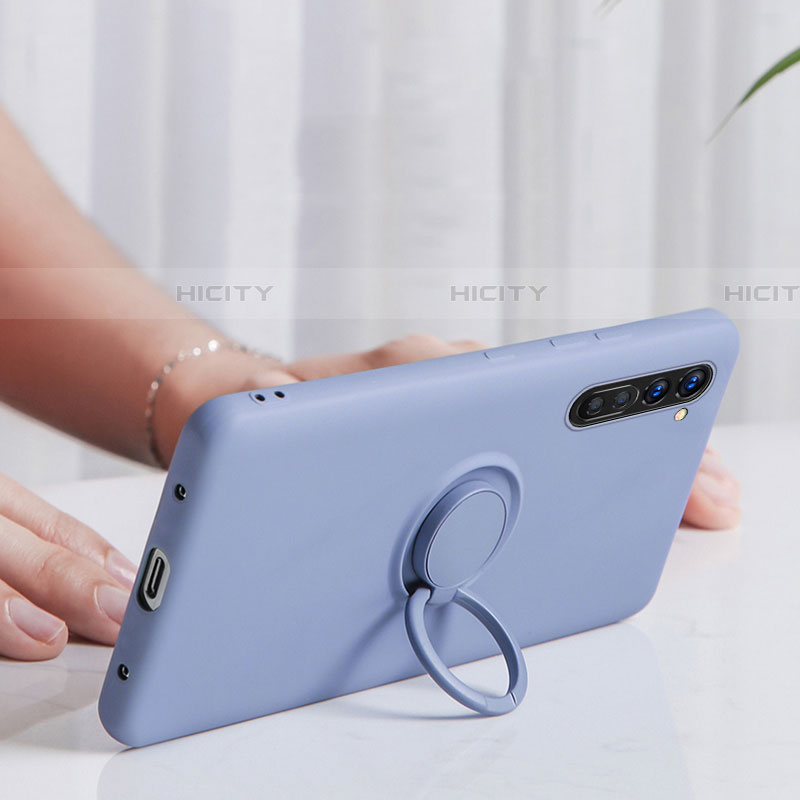 Funda Silicona Carcasa Ultrafina Goma con Magnetico Anillo de dedo Soporte para Oppo Find X2 Lite