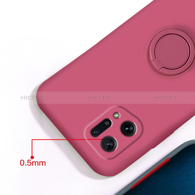 Funda Silicona Carcasa Ultrafina Goma con Magnetico Anillo de dedo Soporte para Oppo Find X5 5G