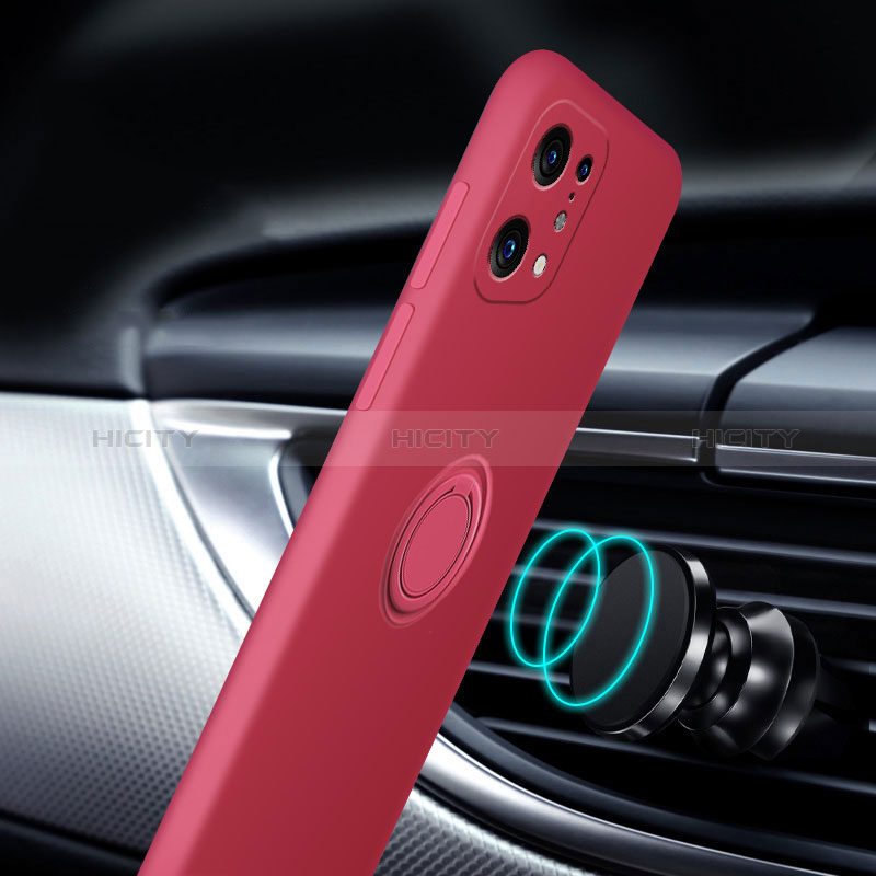 Funda Silicona Carcasa Ultrafina Goma con Magnetico Anillo de dedo Soporte para Oppo Find X5 5G