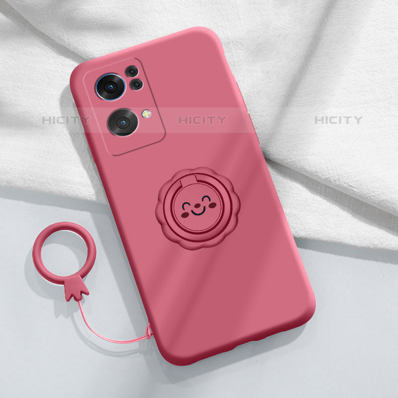 Funda Silicona Carcasa Ultrafina Goma con Magnetico Anillo de dedo Soporte para Oppo Reno7 Pro 5G