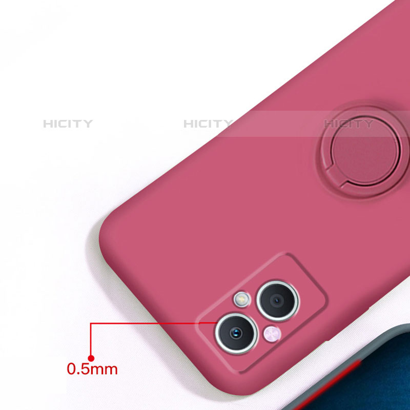 Funda Silicona Carcasa Ultrafina Goma con Magnetico Anillo de dedo Soporte para Oppo Reno7 Z 5G