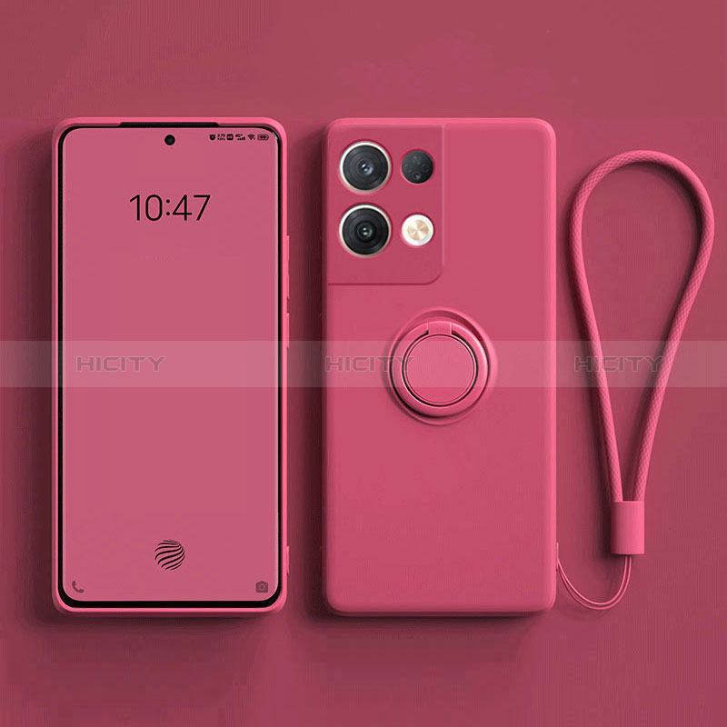 Funda Silicona Carcasa Ultrafina Goma con Magnetico Anillo de dedo Soporte para Oppo Reno9 Pro+ Plus 5G