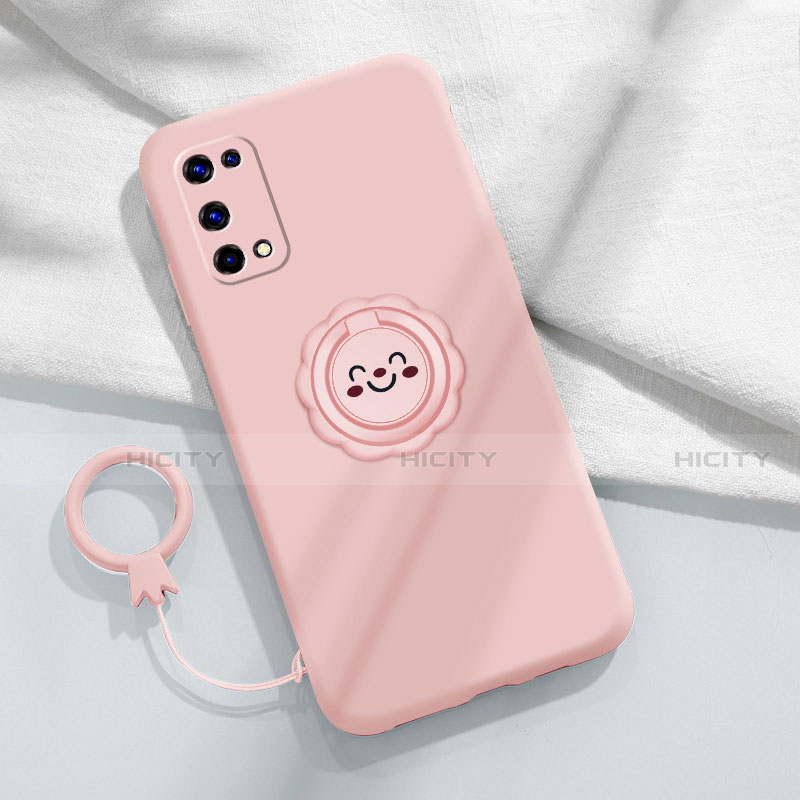 Funda Silicona Carcasa Ultrafina Goma con Magnetico Anillo de dedo Soporte para Realme Q2 Pro 5G