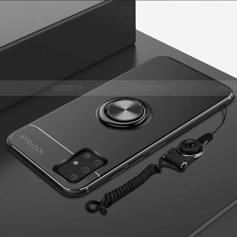 Funda Silicona Carcasa Ultrafina Goma con Magnetico Anillo de dedo Soporte para Samsung Galaxy A51 5G