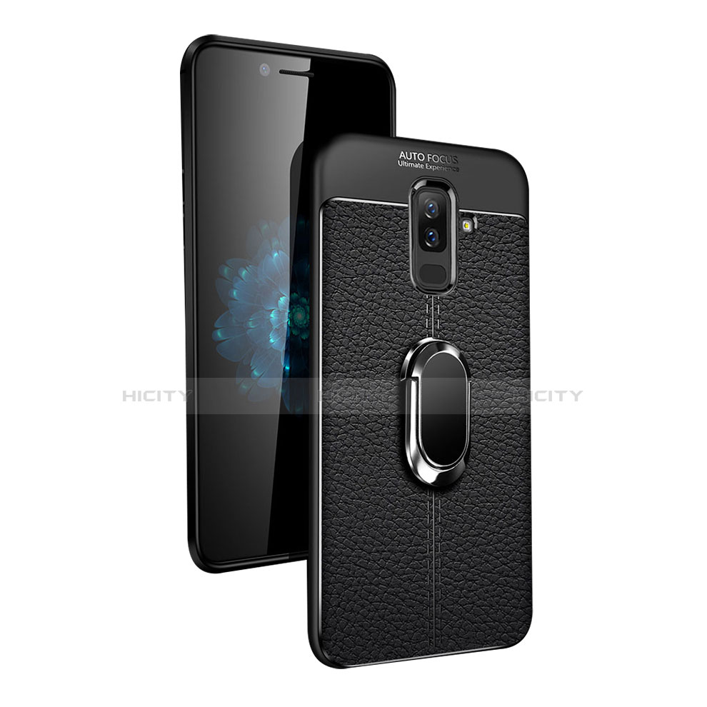 Funda Silicona Carcasa Ultrafina Goma con Magnetico Anillo de dedo Soporte para Samsung Galaxy A6 Plus