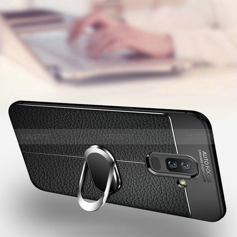 Funda Silicona Carcasa Ultrafina Goma con Magnetico Anillo de dedo Soporte para Samsung Galaxy A6 Plus