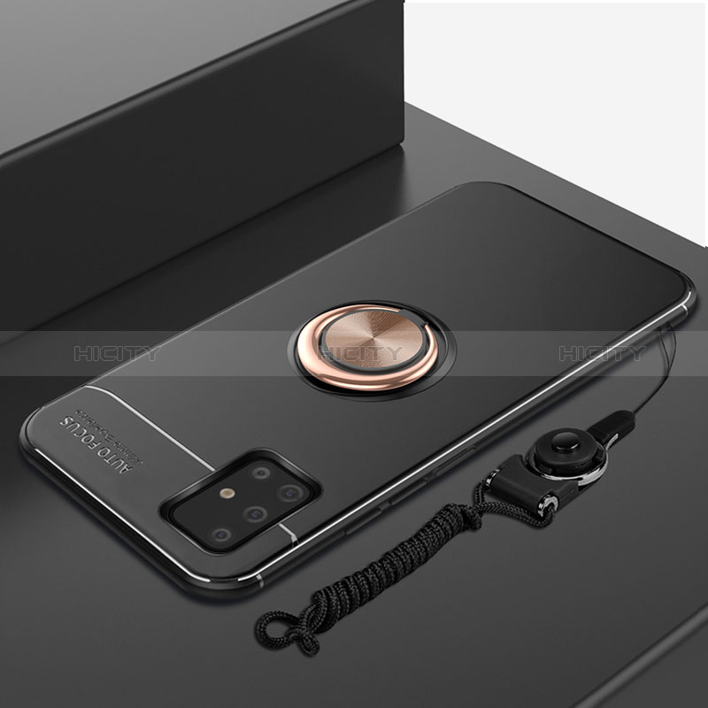 Funda Silicona Carcasa Ultrafina Goma con Magnetico Anillo de dedo Soporte para Samsung Galaxy A71 4G A715