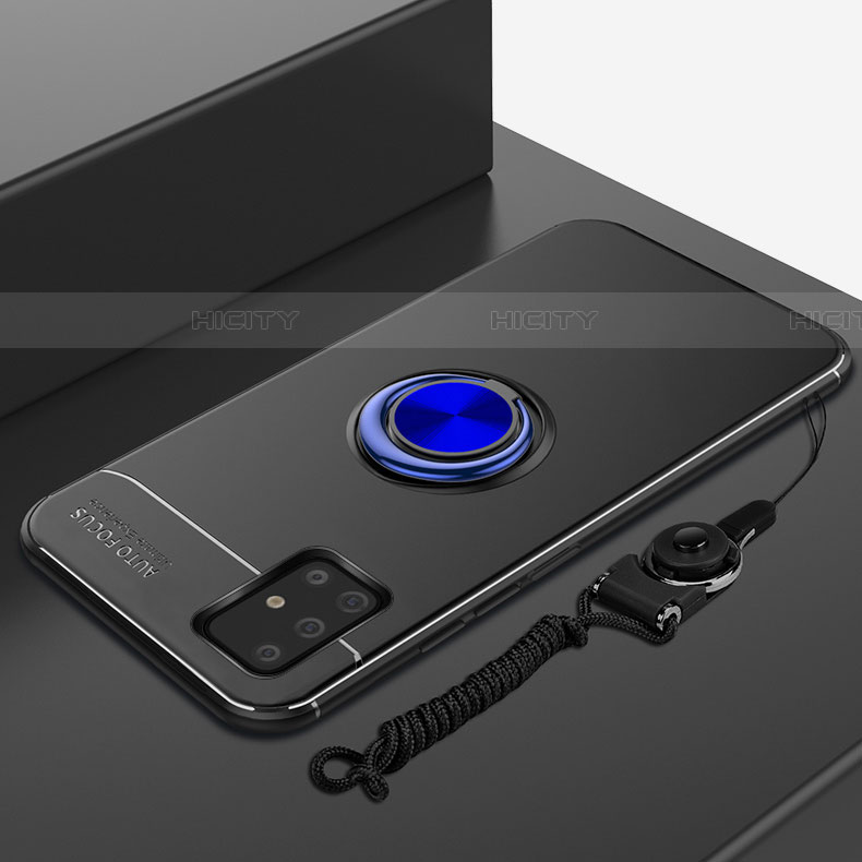 Funda Silicona Carcasa Ultrafina Goma con Magnetico Anillo de dedo Soporte para Samsung Galaxy A71 5G