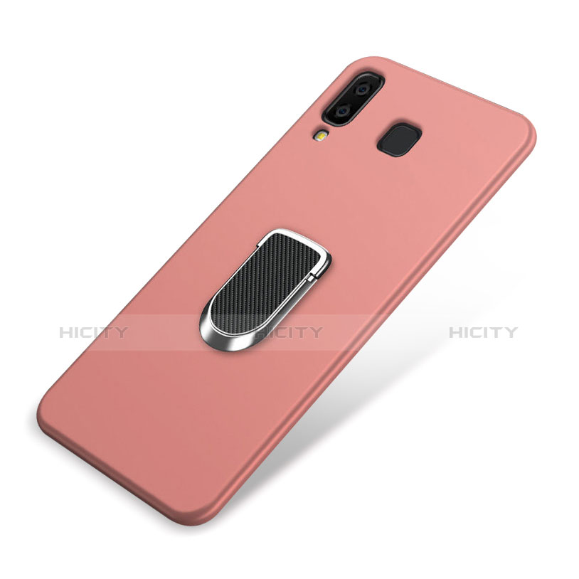 Funda Silicona Carcasa Ultrafina Goma con Magnetico Anillo de dedo Soporte para Samsung Galaxy A8 Star Rosa