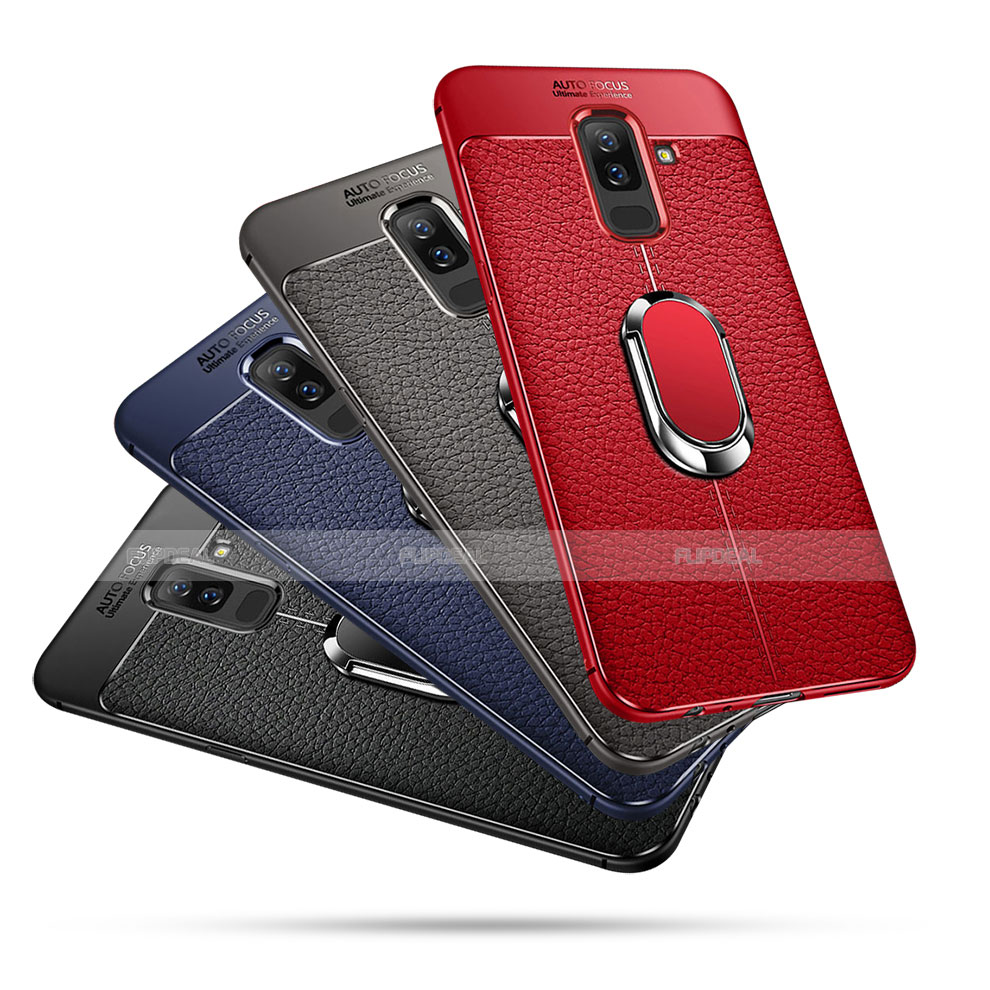 Funda Silicona Carcasa Ultrafina Goma con Magnetico Anillo de dedo Soporte para Samsung Galaxy A9 Star Lite