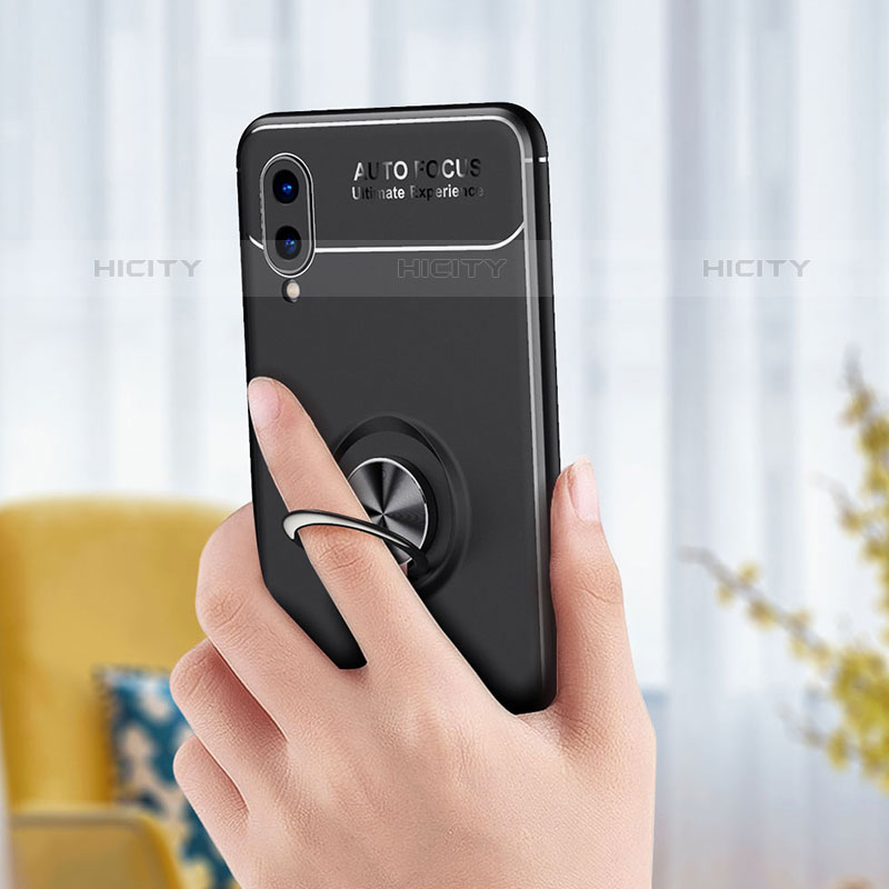 Funda Silicona Carcasa Ultrafina Goma con Magnetico Anillo de dedo Soporte para Samsung Galaxy M02