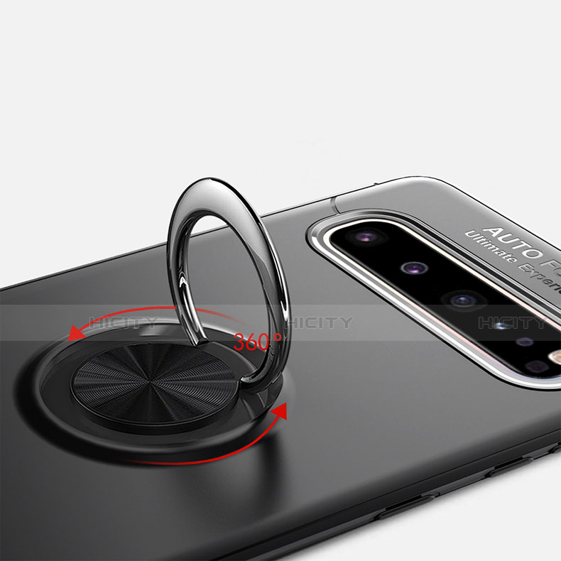Funda Silicona Carcasa Ultrafina Goma con Magnetico Anillo de dedo Soporte para Samsung Galaxy S10 5G SM-G977B