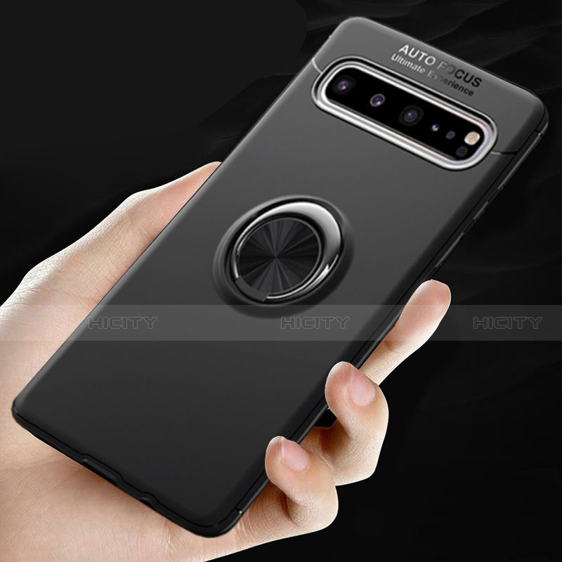 Funda Silicona Carcasa Ultrafina Goma con Magnetico Anillo de dedo Soporte para Samsung Galaxy S10 5G SM-G977B