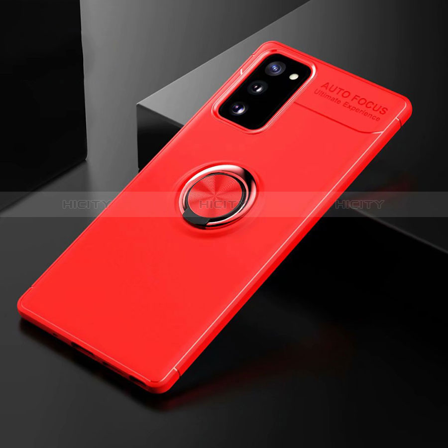 Funda Silicona Carcasa Ultrafina Goma con Magnetico Anillo de dedo Soporte para Samsung Galaxy S20 FE ((2022)) 5G Rojo