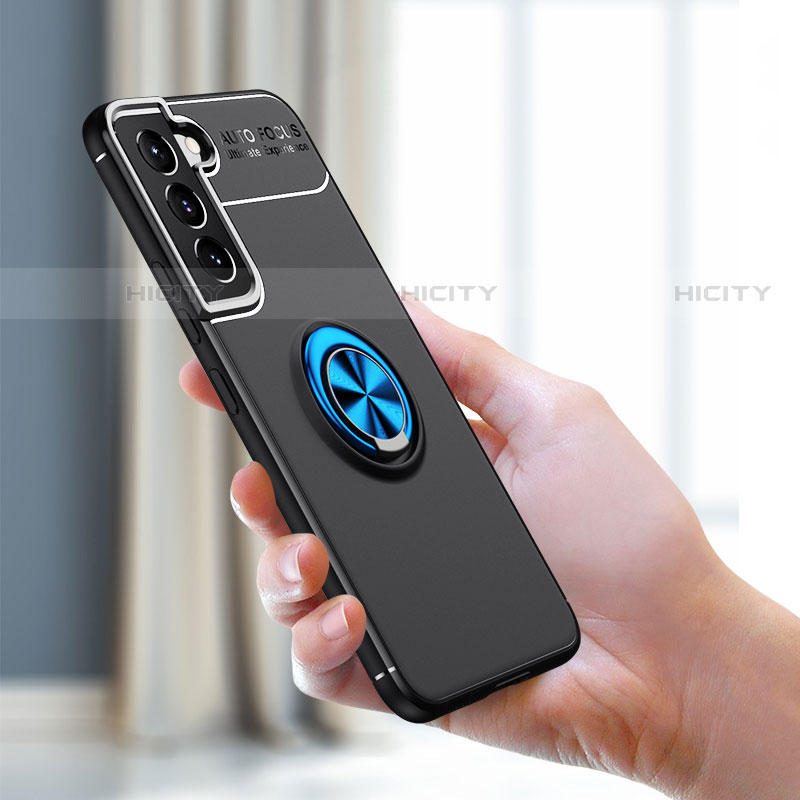 Funda Silicona Carcasa Ultrafina Goma con Magnetico Anillo de dedo Soporte para Samsung Galaxy S22 5G