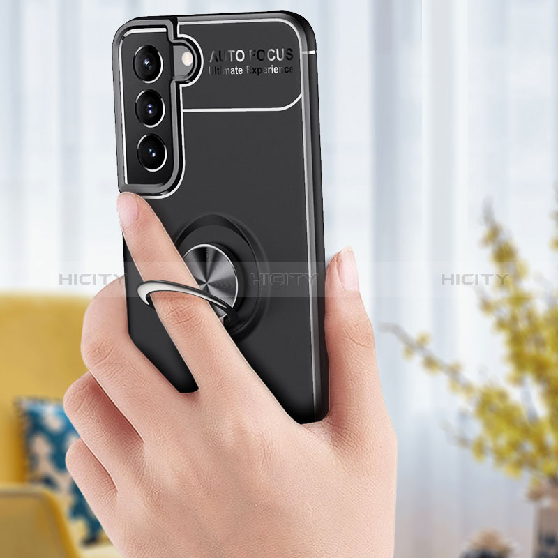 Funda Silicona Carcasa Ultrafina Goma con Magnetico Anillo de dedo Soporte para Samsung Galaxy S24 Plus 5G