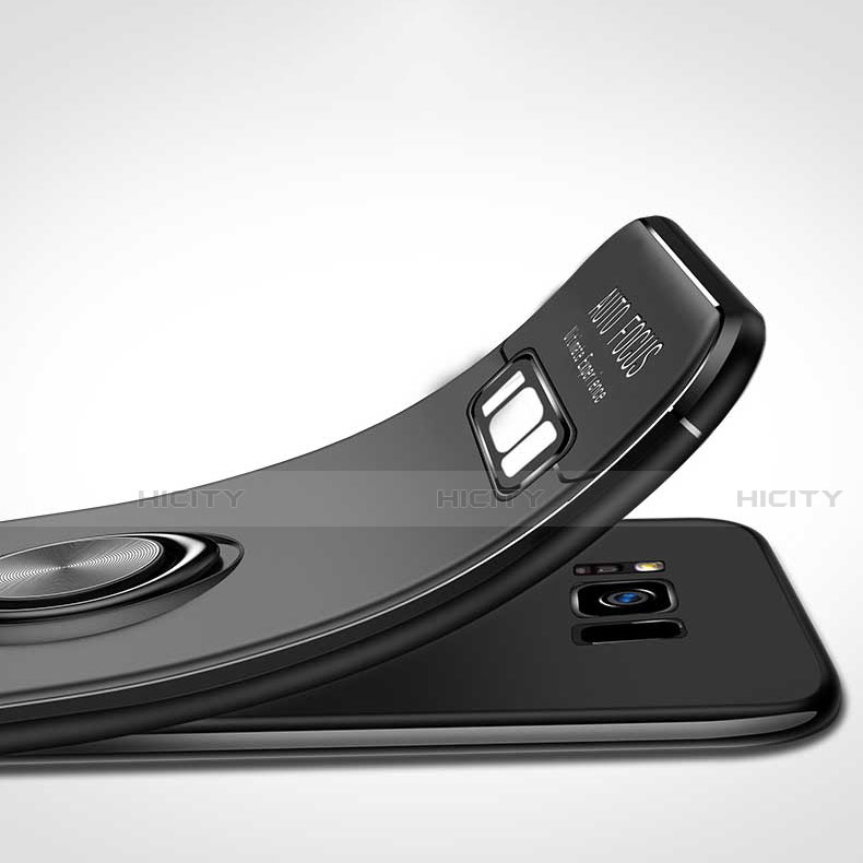 Funda Silicona Carcasa Ultrafina Goma con Magnetico Anillo de dedo Soporte para Samsung Galaxy S8
