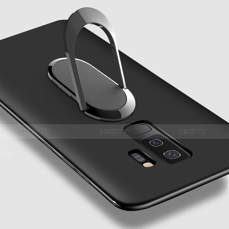 Funda Silicona Carcasa Ultrafina Goma con Magnetico Anillo de dedo Soporte para Samsung Galaxy S9 Plus