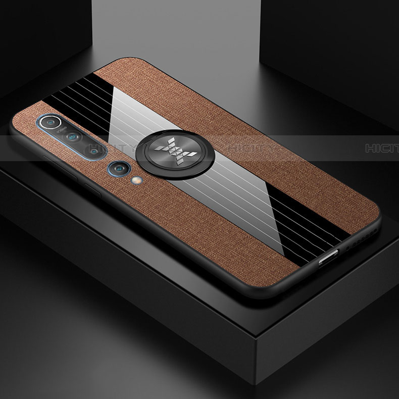 Funda Silicona Carcasa Ultrafina Goma con Magnetico Anillo de dedo Soporte para Xiaomi Mi 10