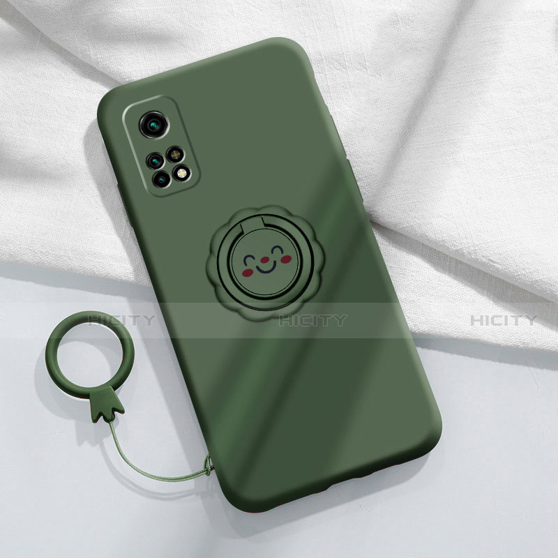 Funda Silicona Carcasa Ultrafina Goma con Magnetico Anillo de dedo Soporte para Xiaomi Mi 10T 5G