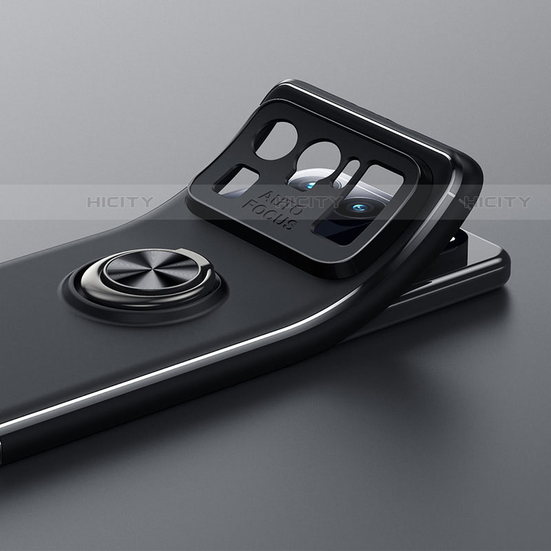 Funda Silicona Carcasa Ultrafina Goma con Magnetico Anillo de dedo Soporte para Xiaomi Mi 11 Ultra 5G